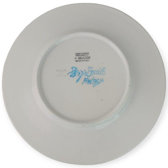 Mann Made In Italy Colorful Hand Painted Large Serving Plate Stamped Signed - Picture 4 of 6